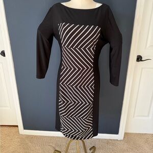 American Living Black and White Geometric Dress